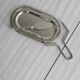 Foie gras set in shiny silver metal