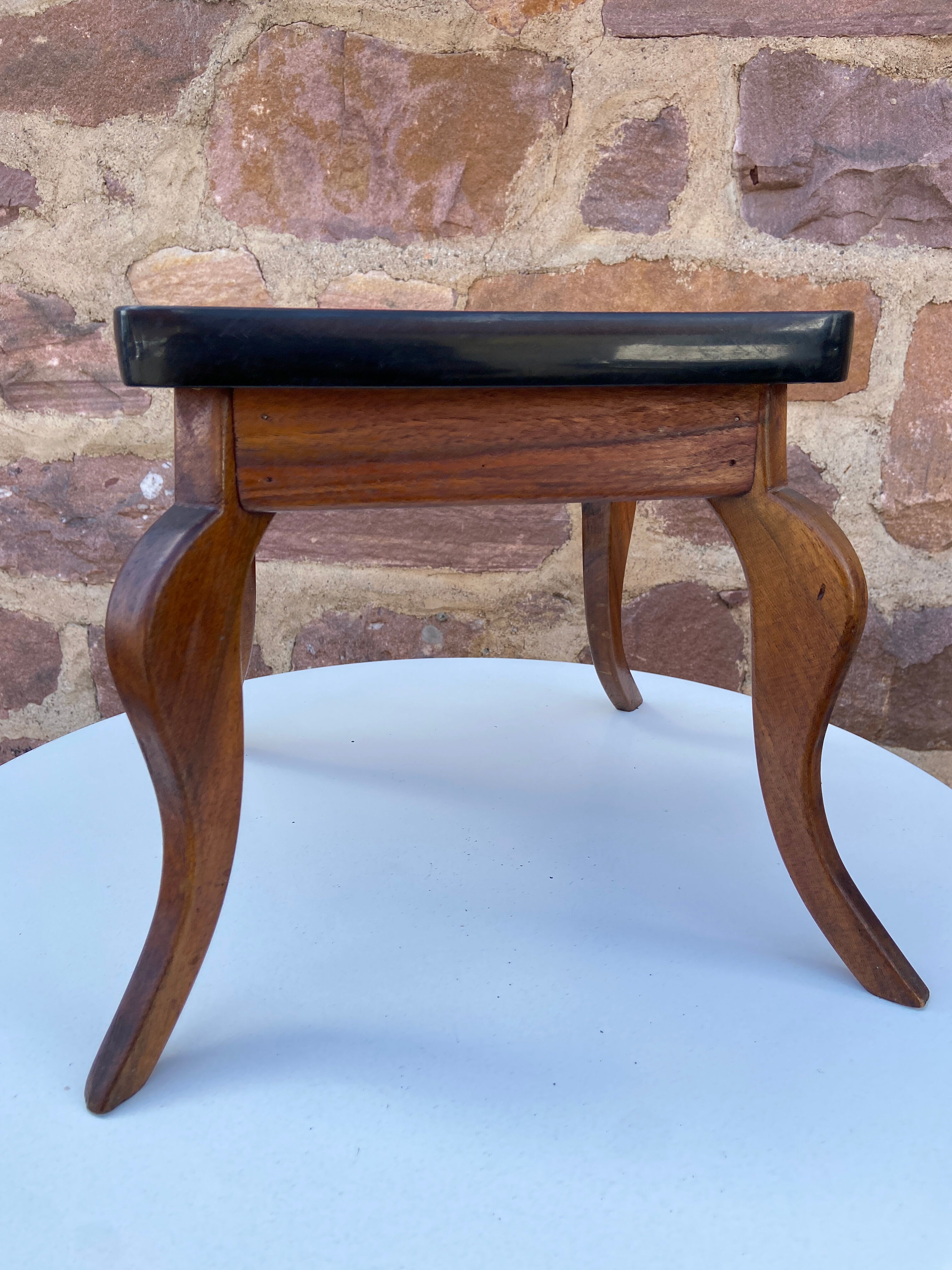 Formica pedestal table, small vintage Scandinavian coffee table, plant stand