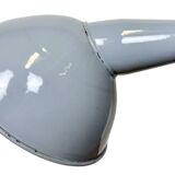 Industrial British Grey Enamel Factory Wall Lamp, 1960s