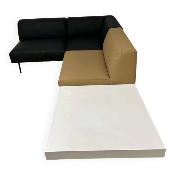 Canapé d’angle modulable inclass tetris en cuir – design haut de gamme