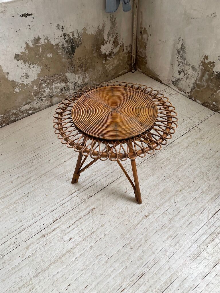 Rattan “sun” coffee table