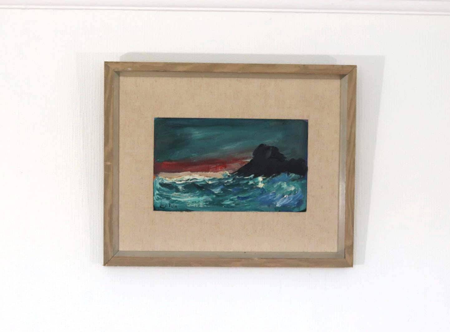 Original Mid Century Swedish Oil on Panel – “Waves” by Louis Zelig – Signed