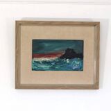 Original Mid Century Swedish Oil on Panel – “Waves” by Louis Zelig – Signed
