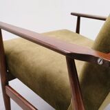 1960 Henryk Lis Mid Century Armchair in Forest Green Velvet