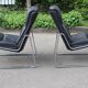 Paire de fauteuils Lange Drabert en cuir 1970