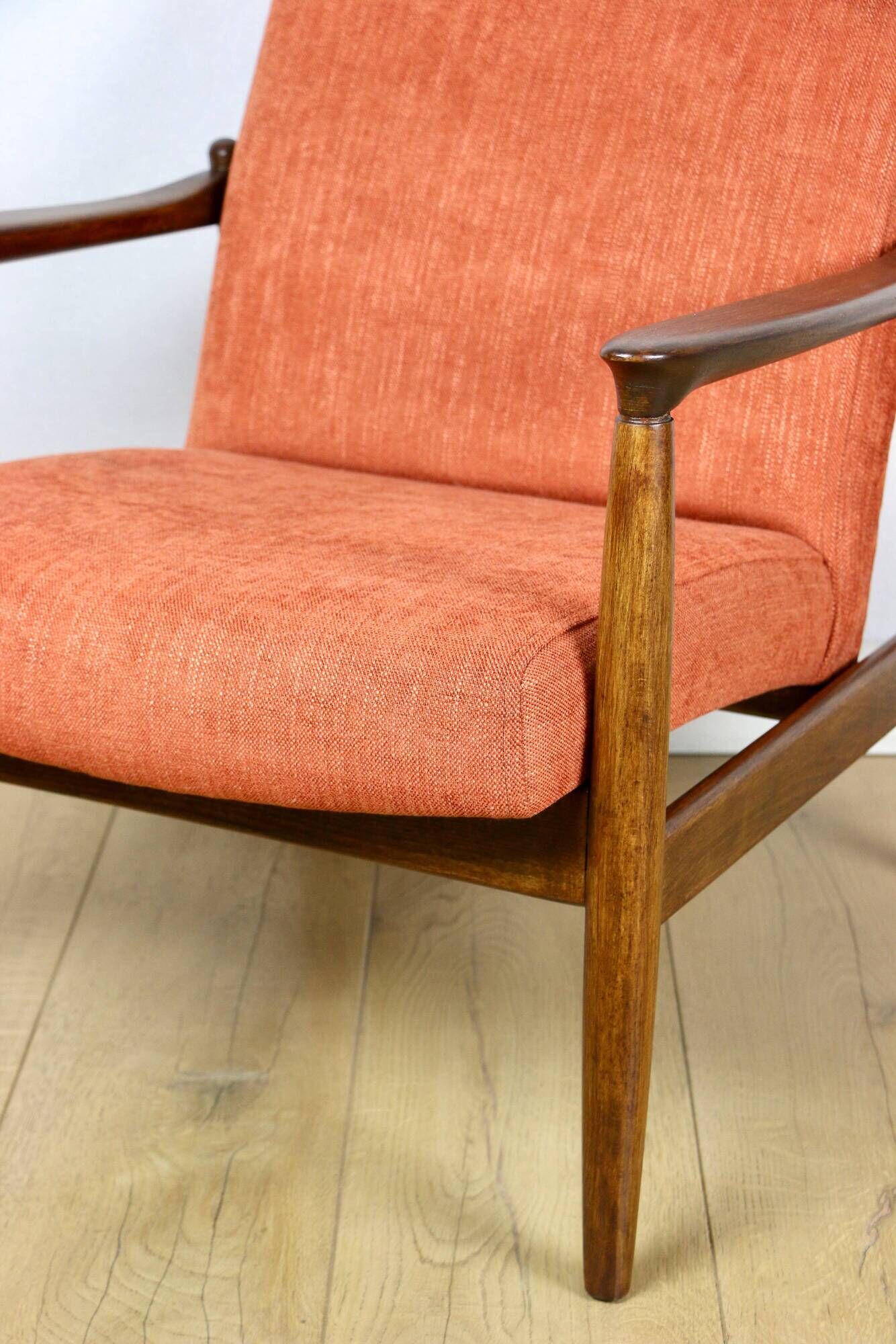 GFM-64 armchair, design by Edmund Homa from the 70s, terracotta brick