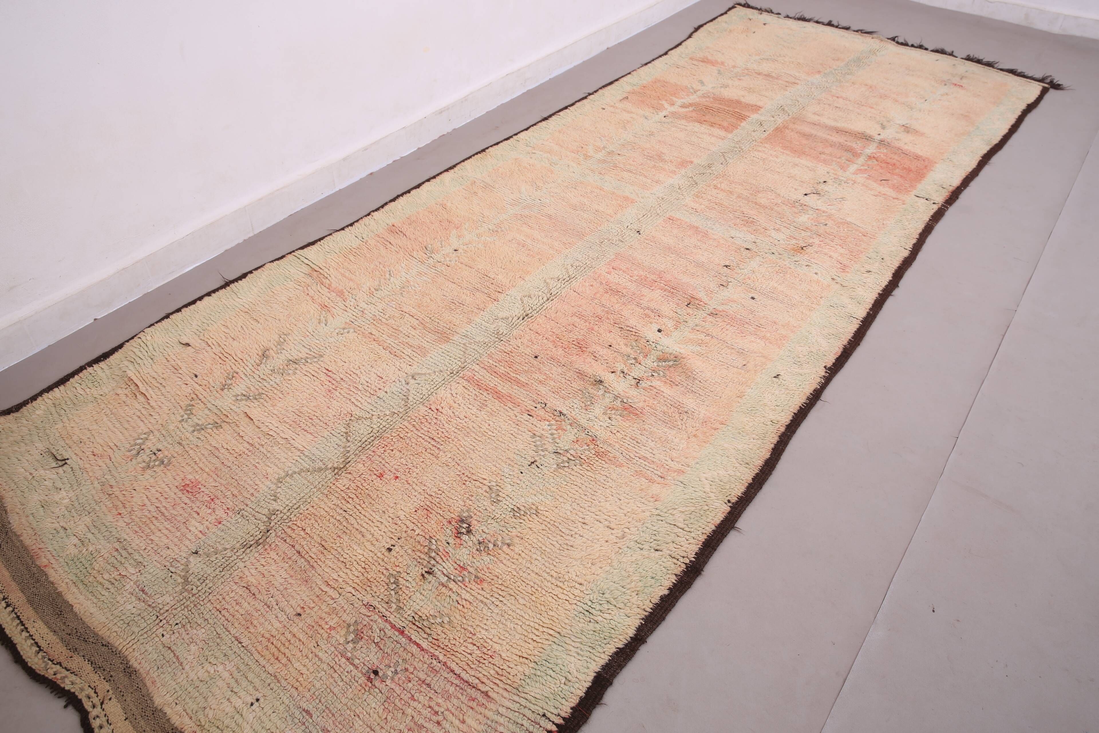 Peach Vintage Moroccan Rug 172 x 400 - Berber Wool Rug - Handmade Boho Rug