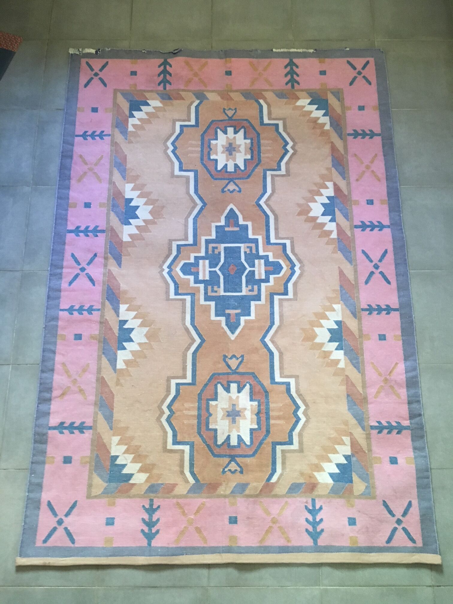 Kilim carpet pastel colors 125x187cm
