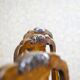 Vintage English Walnut Chairs, 1920s, Set of 3