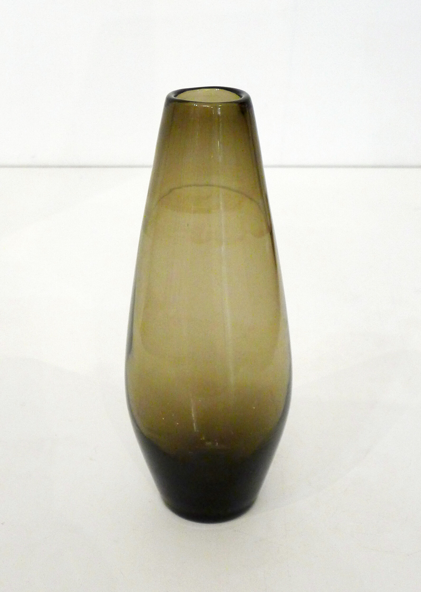 Large smoked blown glass vase