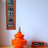 Orange ceramic lamp base 1970