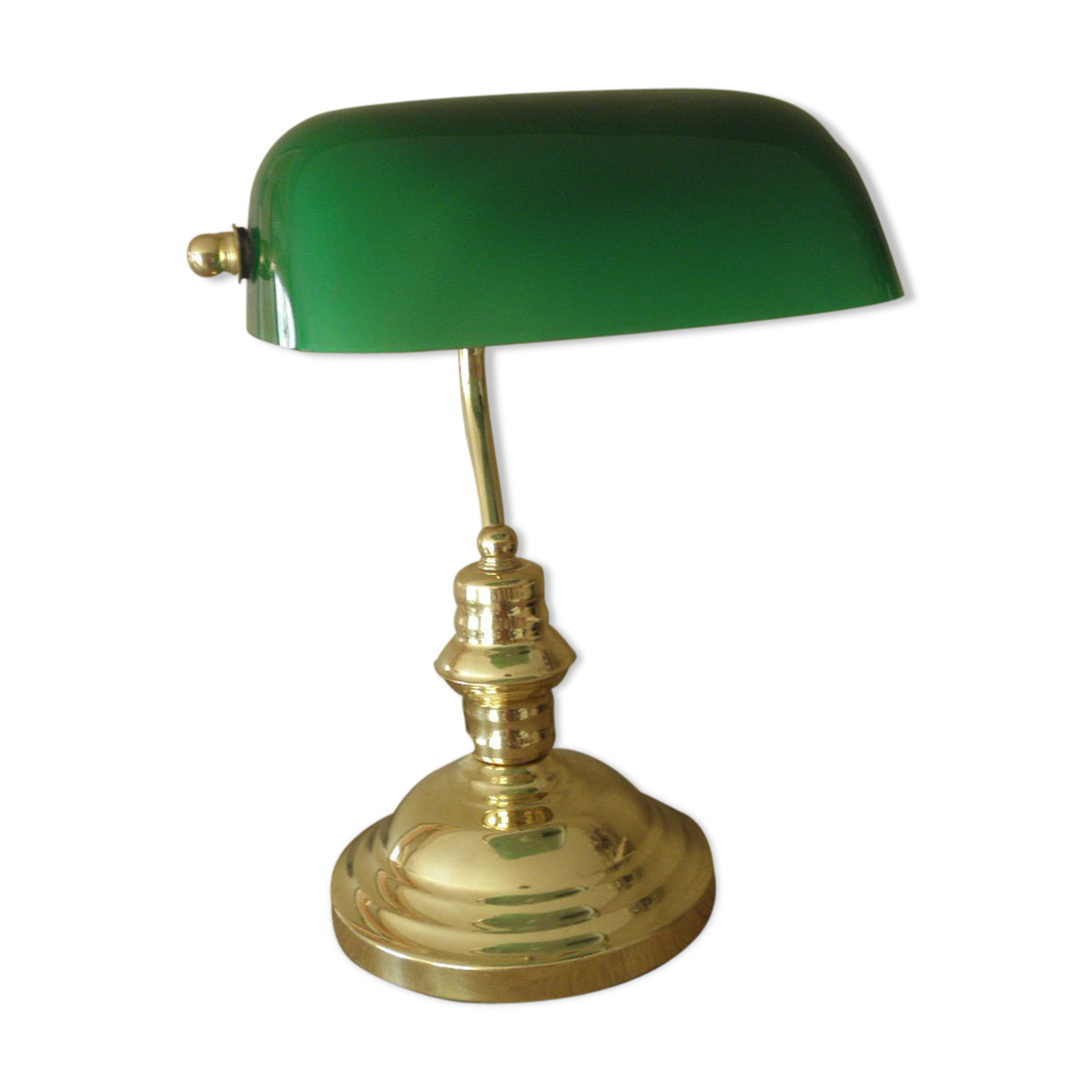 Green Glass Bankers Lamp