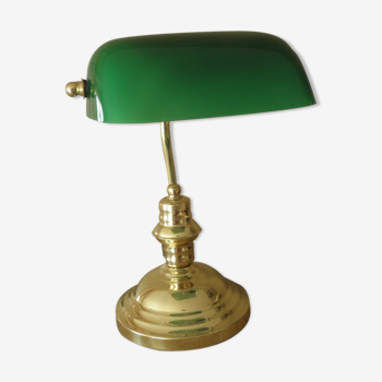 Green Glass Bankers Lamp