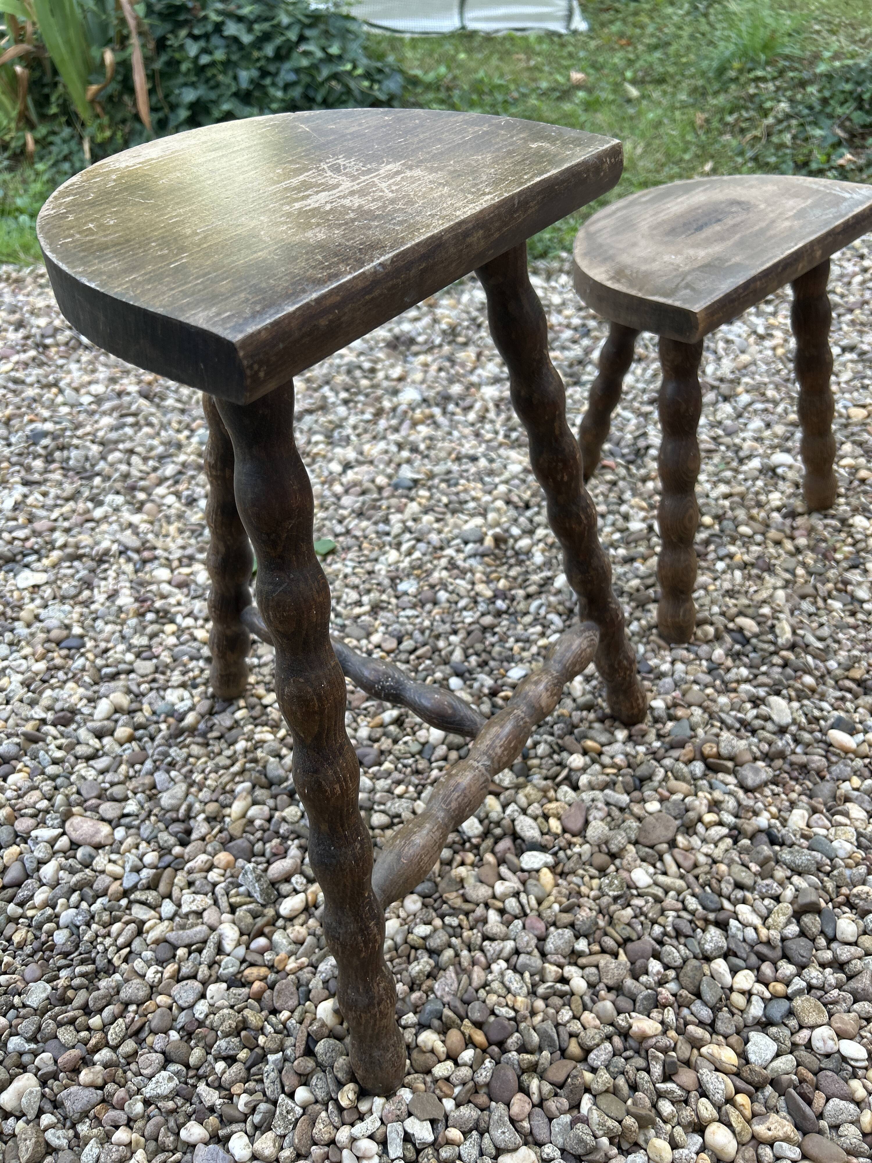 Vintage rustic style tripod stool