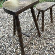 Tabouret tripode vintage style rustique