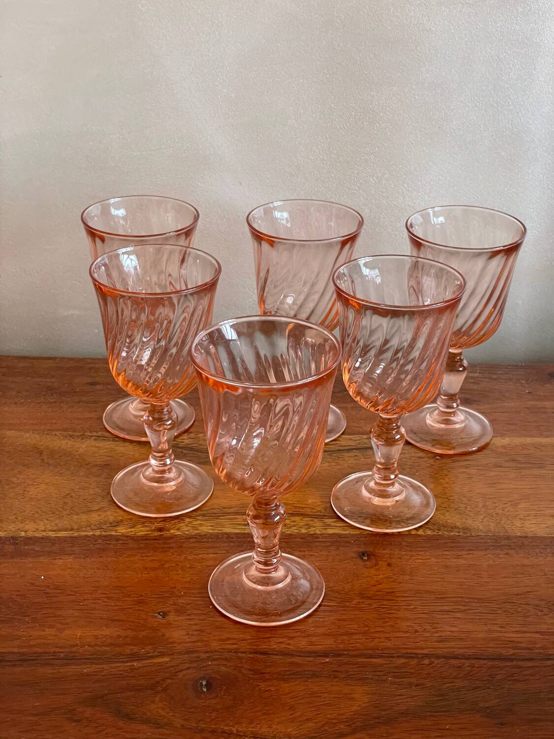 6 small Rosaline glasses