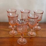 6 small Rosaline glasses
