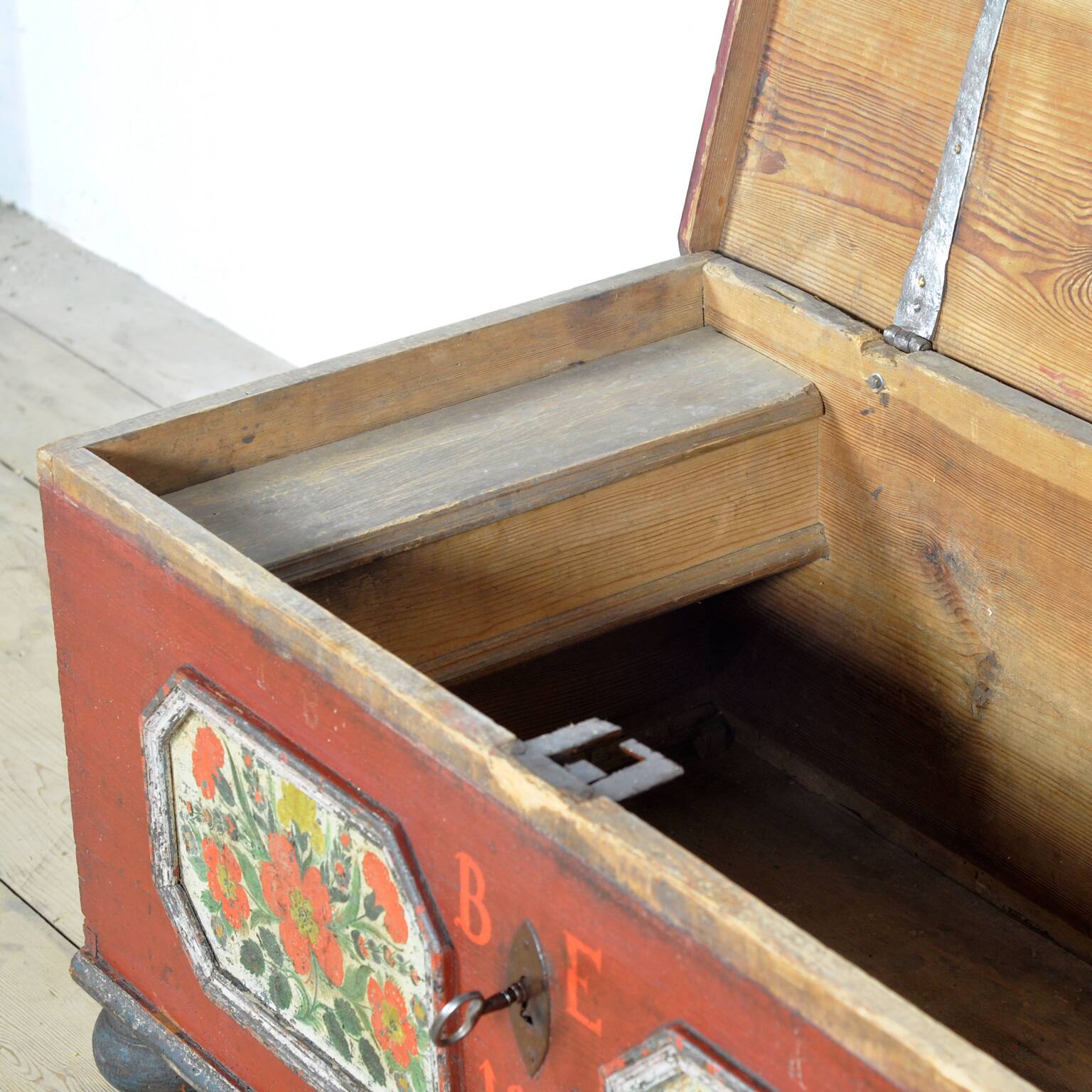 Folk art wedding chest from 1849