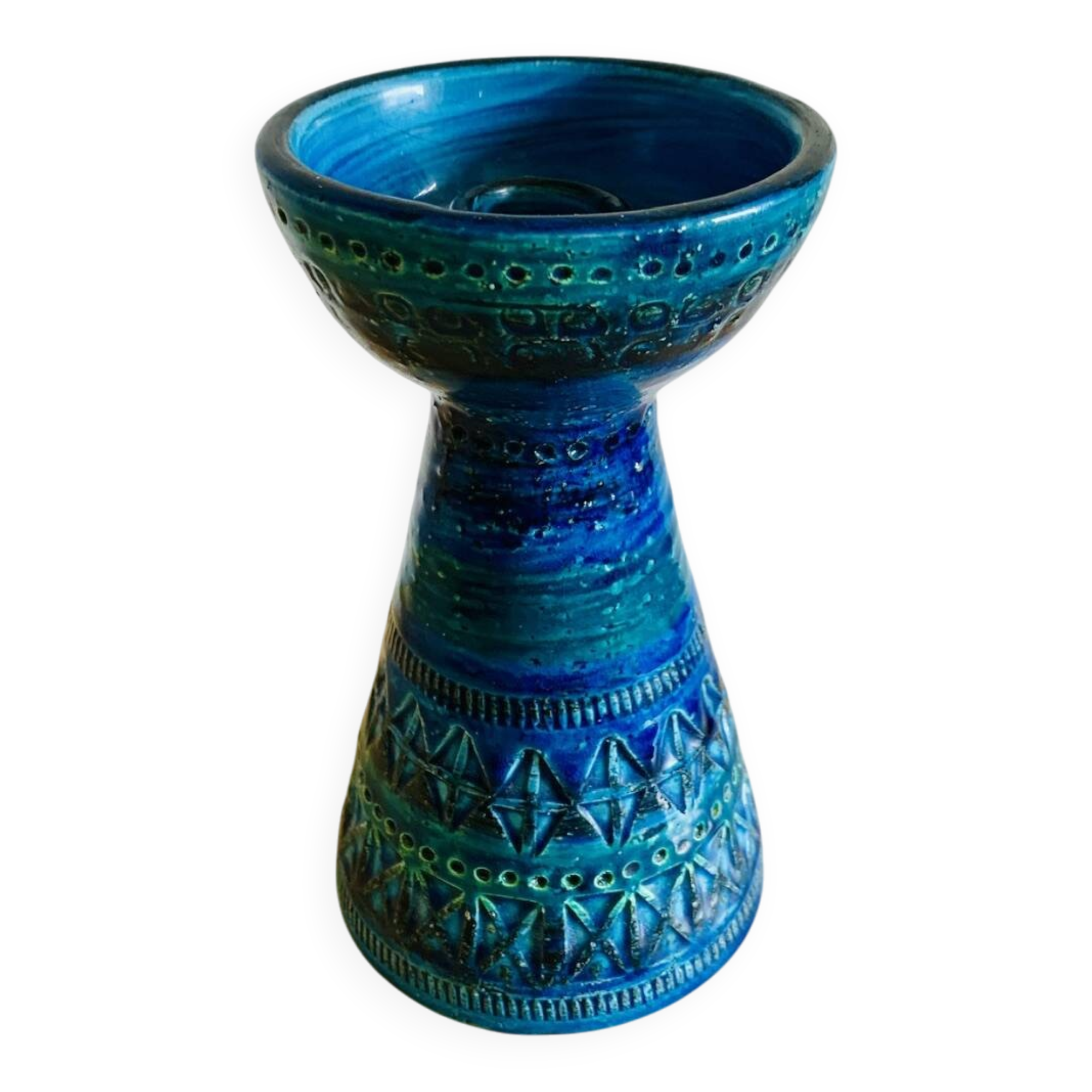 Bougeoir / Vintage Candle Holder Rimini Blue by Bitossi, 1950s