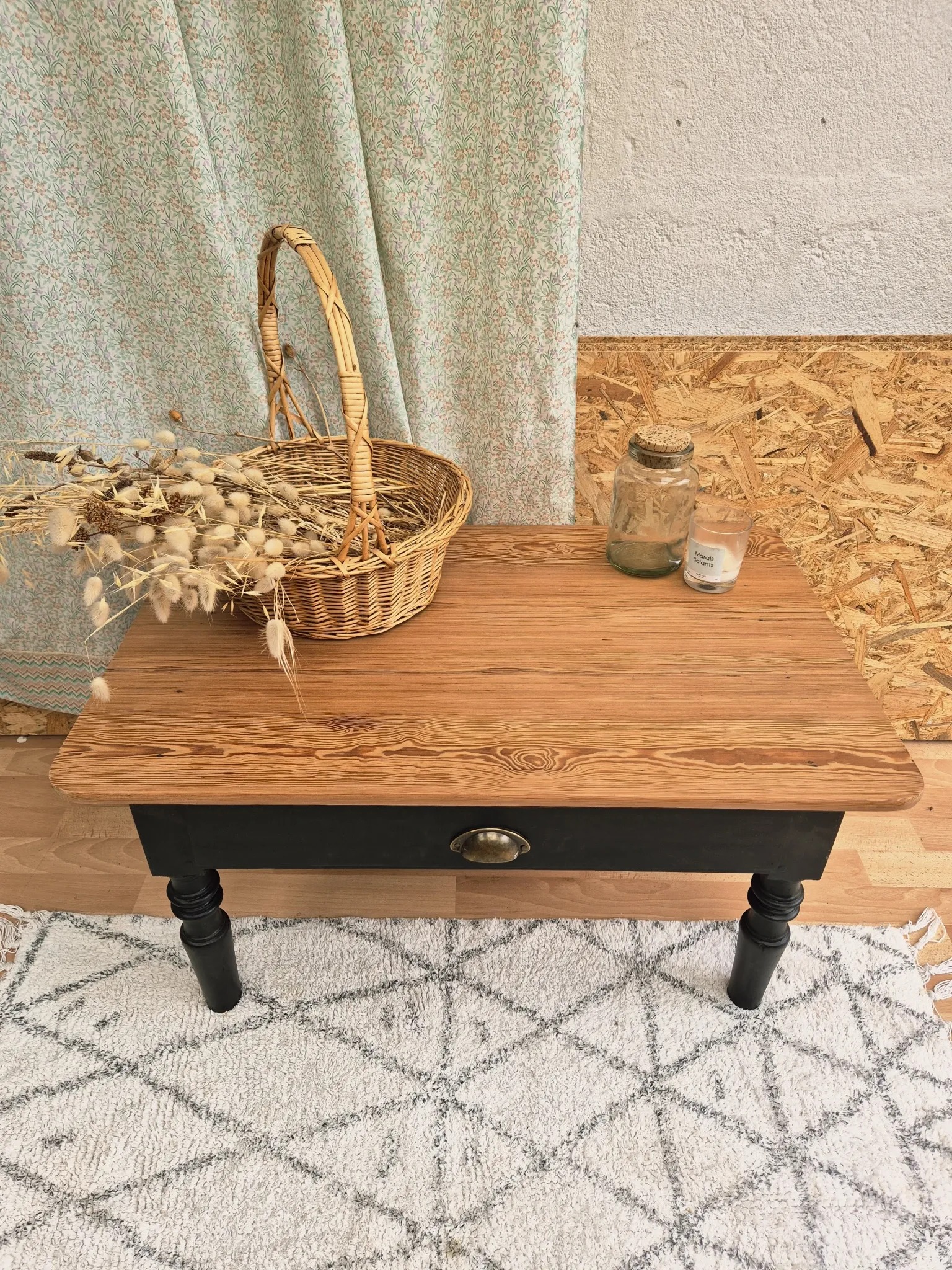 Table basse vintage rénovée