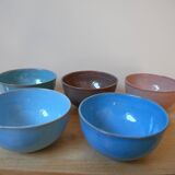 5 mini coloured bowls