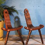 Brutalist tripod chairs 1960