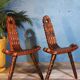 Brutalist tripod chairs 1960