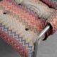 Pair of vintage metal armchairs with multicolour fabric – 1970s