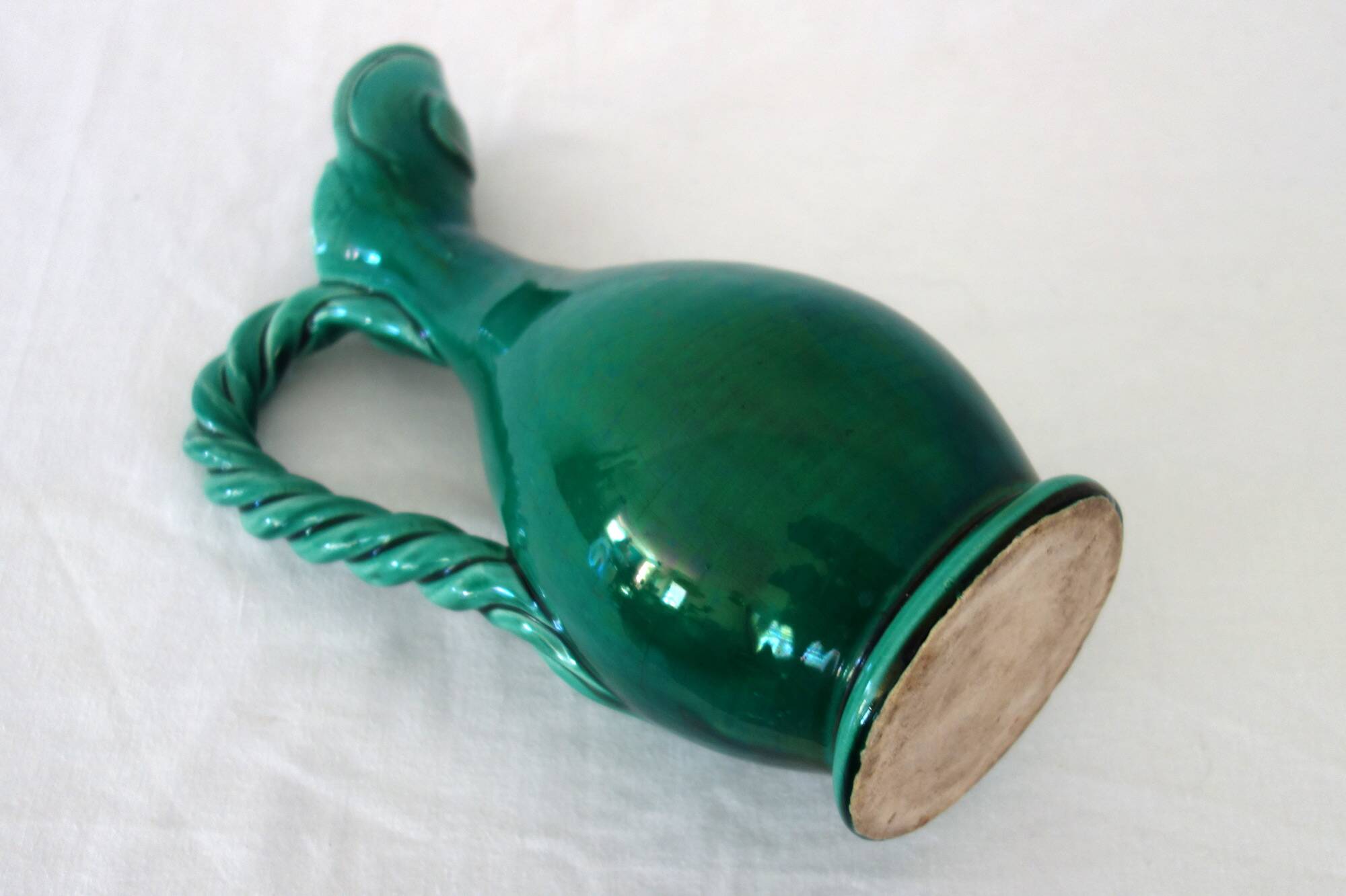 Glazed ceramic pitcher, France, 1950s