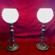 Lampes XIX ème, bronze doré, signées
