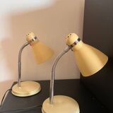 Paire de lampe tôle beige
