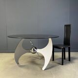 Table basse ou de salle à manger réglable « Helix » de Luciano Campanini, années 1970
