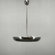 1930s Bauhaus UFO Chrome and Glass Pendant Light, Czechoslovakia