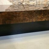 Coffee table in elm burl veneer attributed to Willy Rizzo - 1970