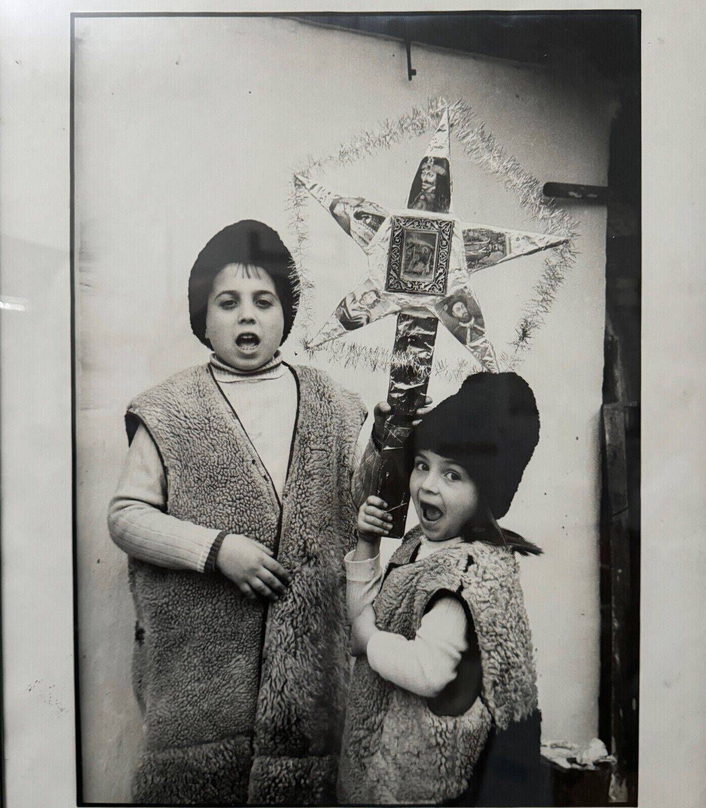 Artistic photo signed by Gheorge Rizeanu XXth 2 Romanian children