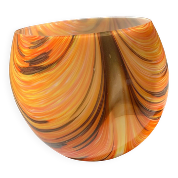 Artistic Vase in Murano-Attributed Glass, Early 21st Century, Featuring Col