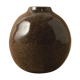 Vase soliflore grès chiné émaillé brun noix de coco vintage 1976