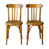 Lot de 2 chaises Fischel bistrot 1935 assise étoile