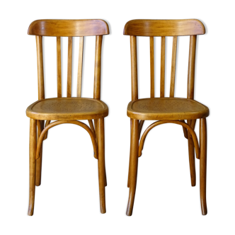 Lot of 2 chairs Fischel bistrot 1935 star seat