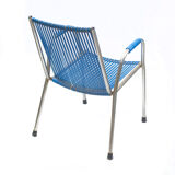 Set of 2 kids chair with scoubidou grid France 60s