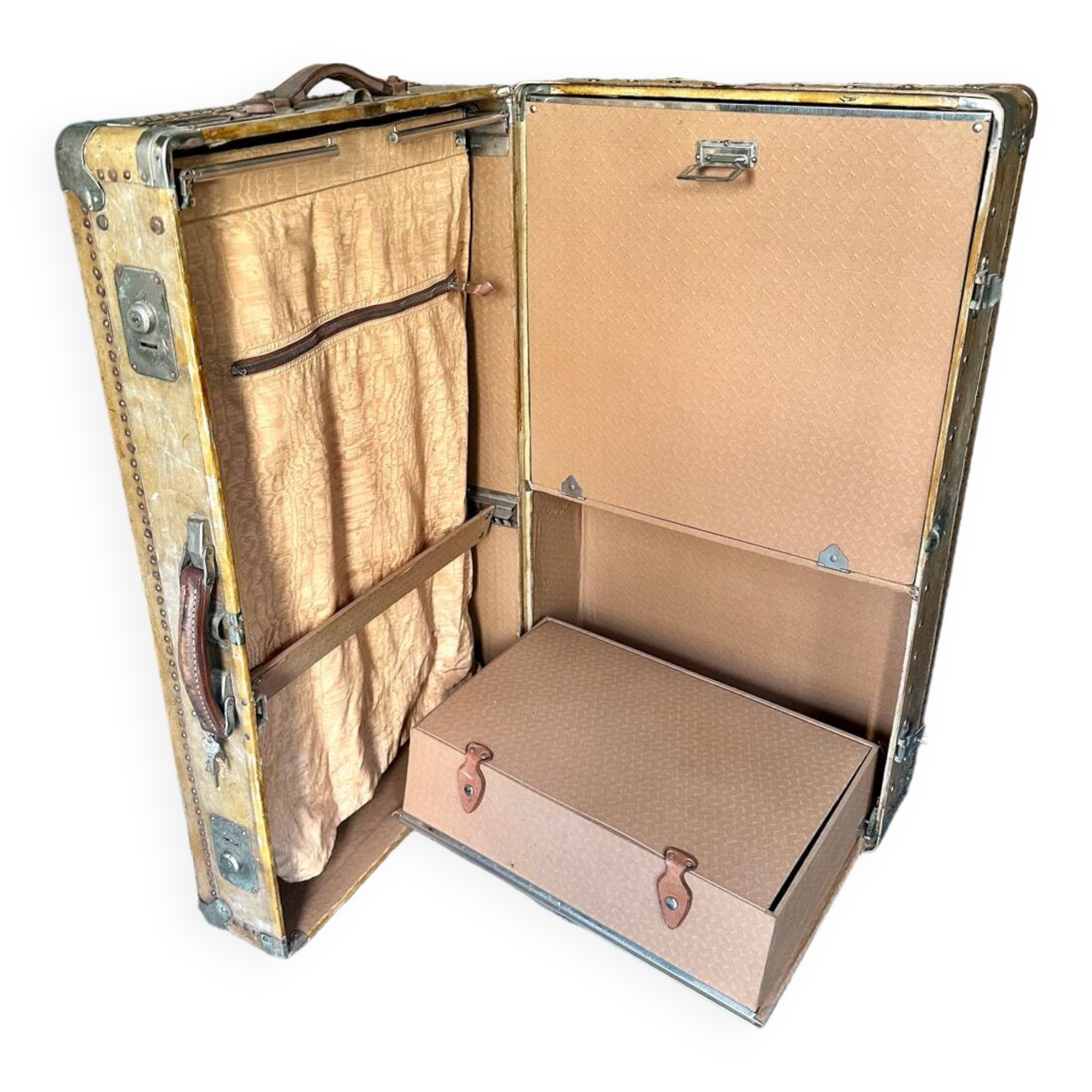 Antique cabin trunk in vellum