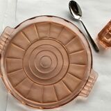 Pink glass salt shaker and cake dish