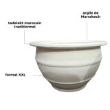 Grand pot rond XXL en Tadelakt blanc