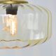 Vintage Light Beige Glass and Brass Pendant Lamp