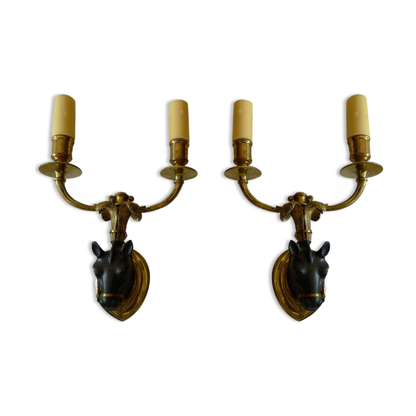 Paire d'appliques bronze