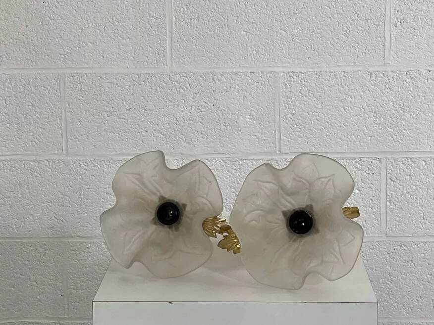 Pair of vintage gold wall lights