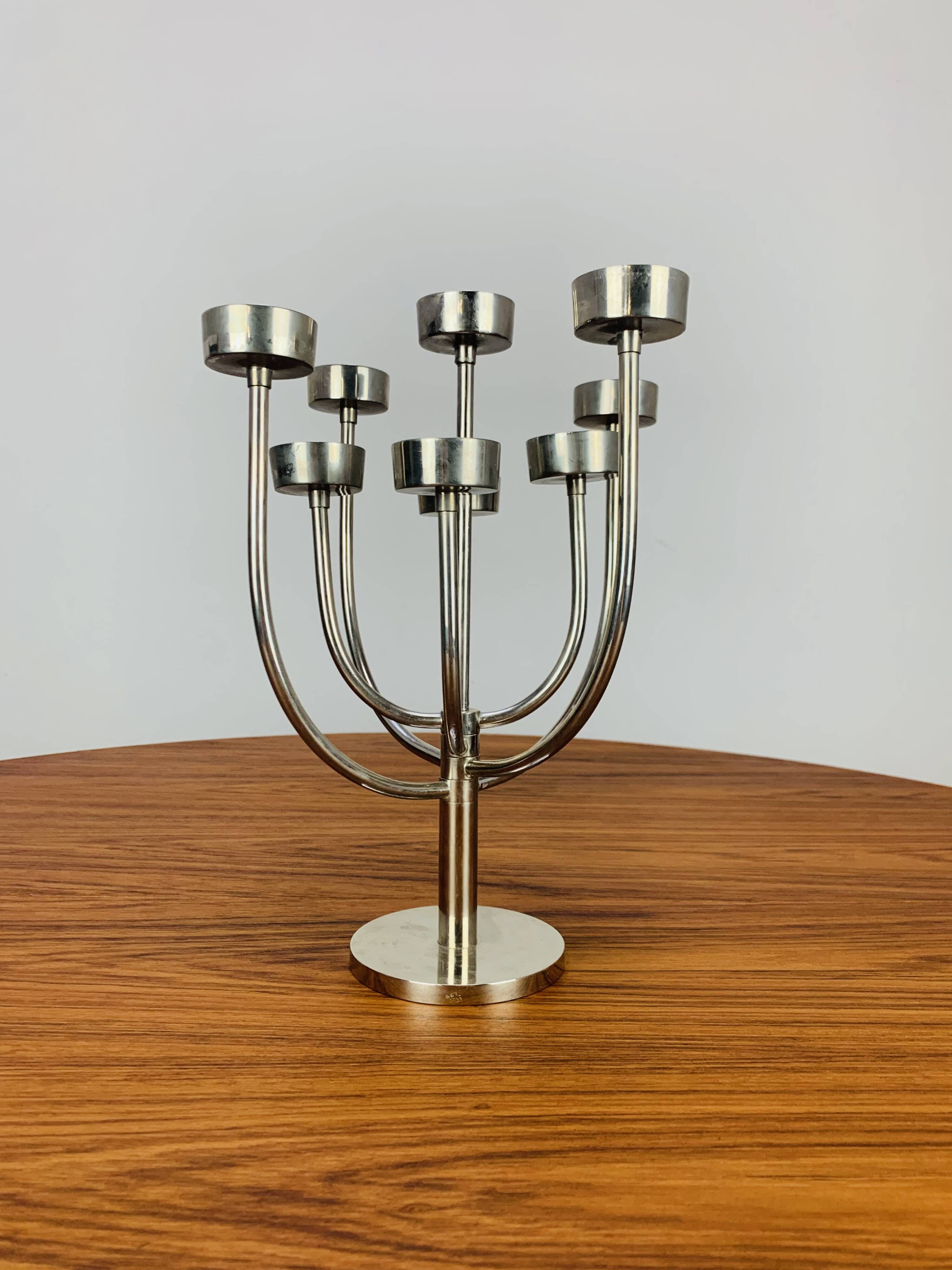 Vintage Habitat chandelier in stainless steel, 9 branches