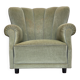 1970s, Danish relax armchair, light green furniture velour