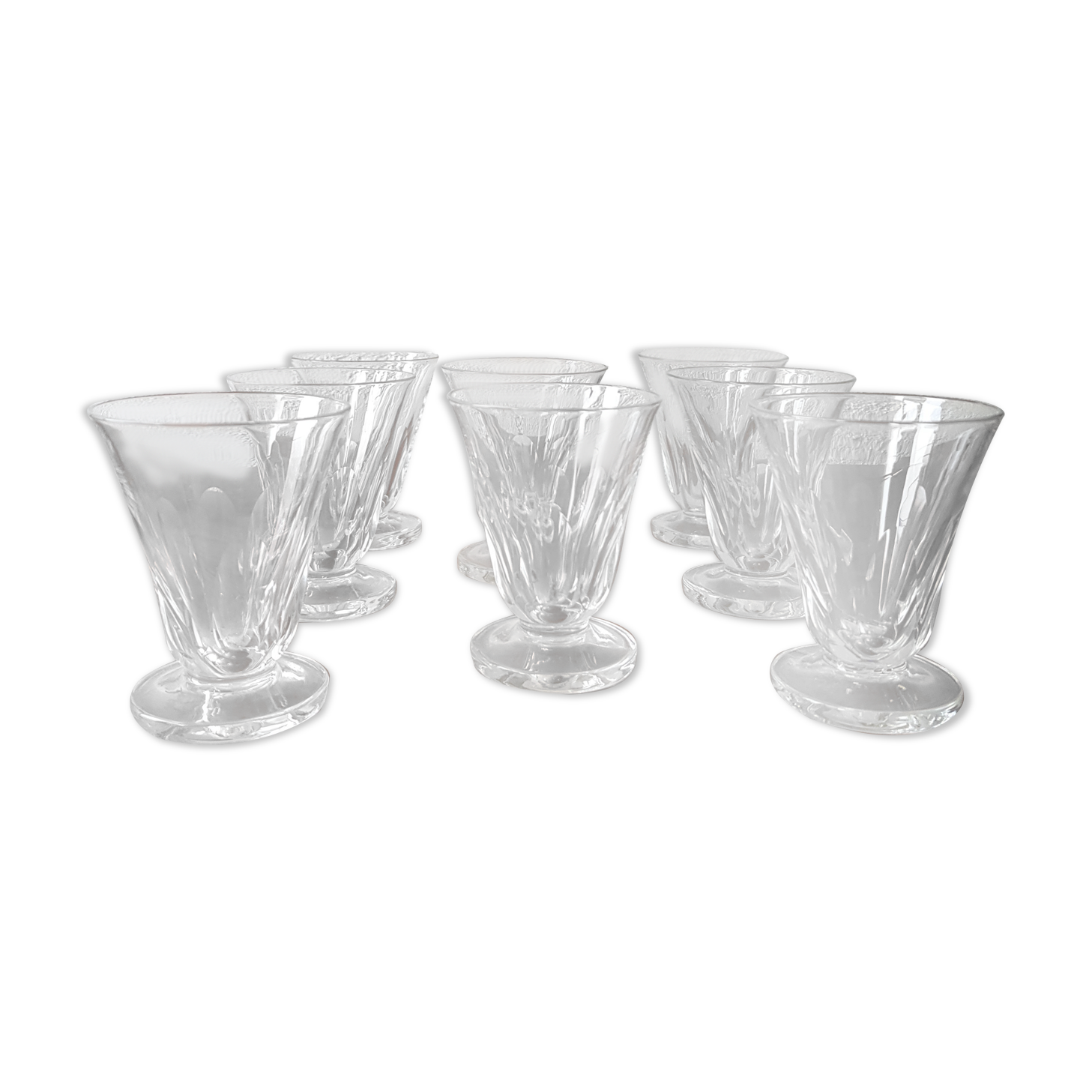 8 crystalline glass glasses