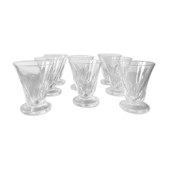 8 crystalline glass glasses